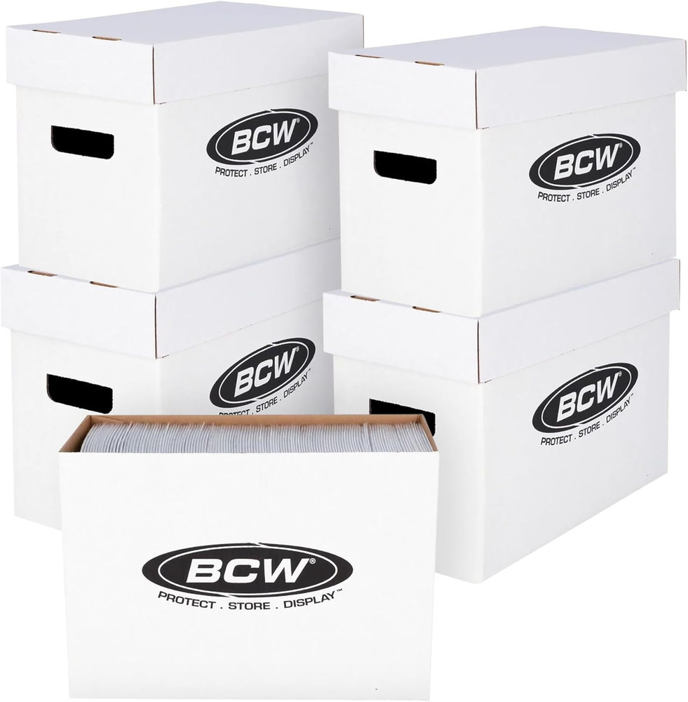 BCW Short Comic Storage Box - 5 Pack | Holds 150-175 Current/Silver Age Comics |