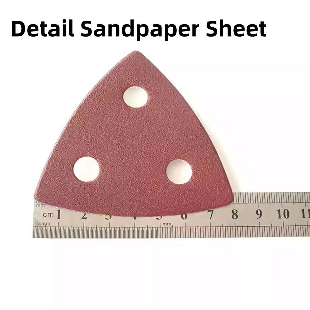 Hook and Loop Delta Sanding Sheets Triangular Detail Sandpaper Pads 3 Hole  80mm