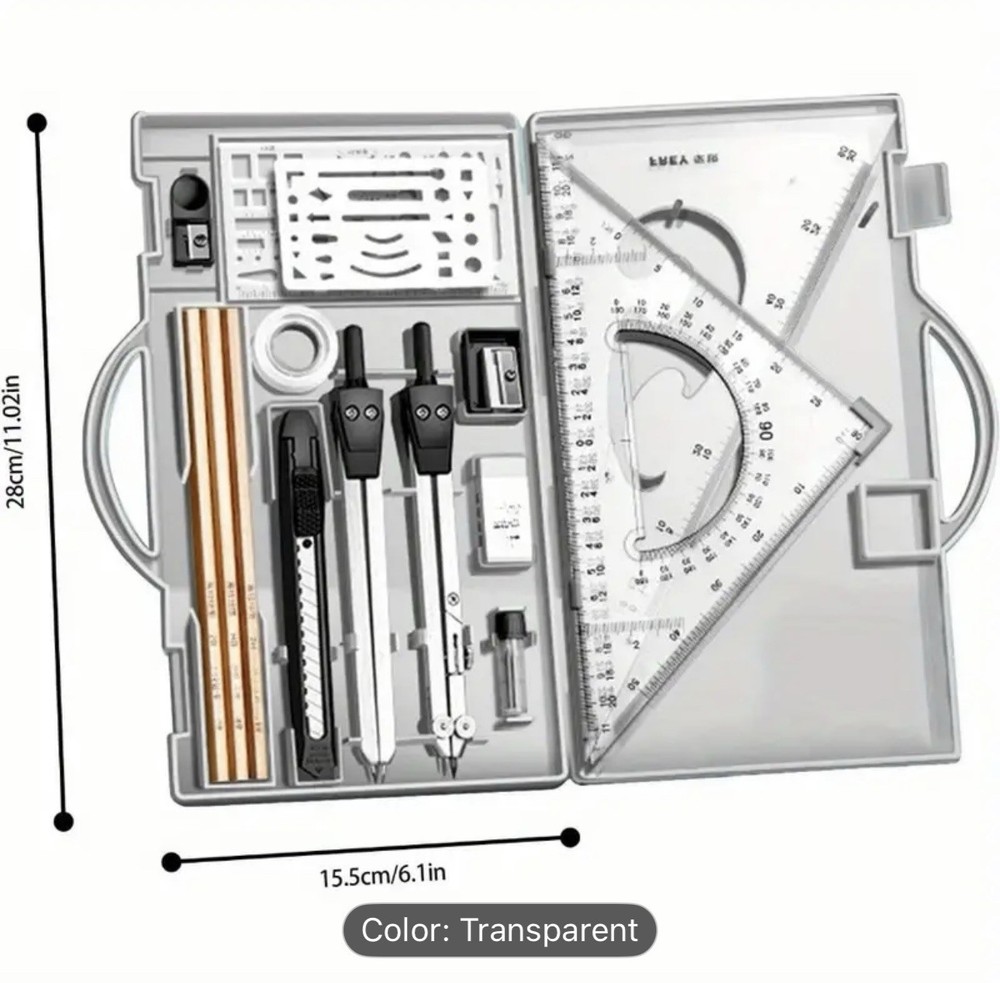 Bargain drafting kit in Plastic Case NEW Shipping Included