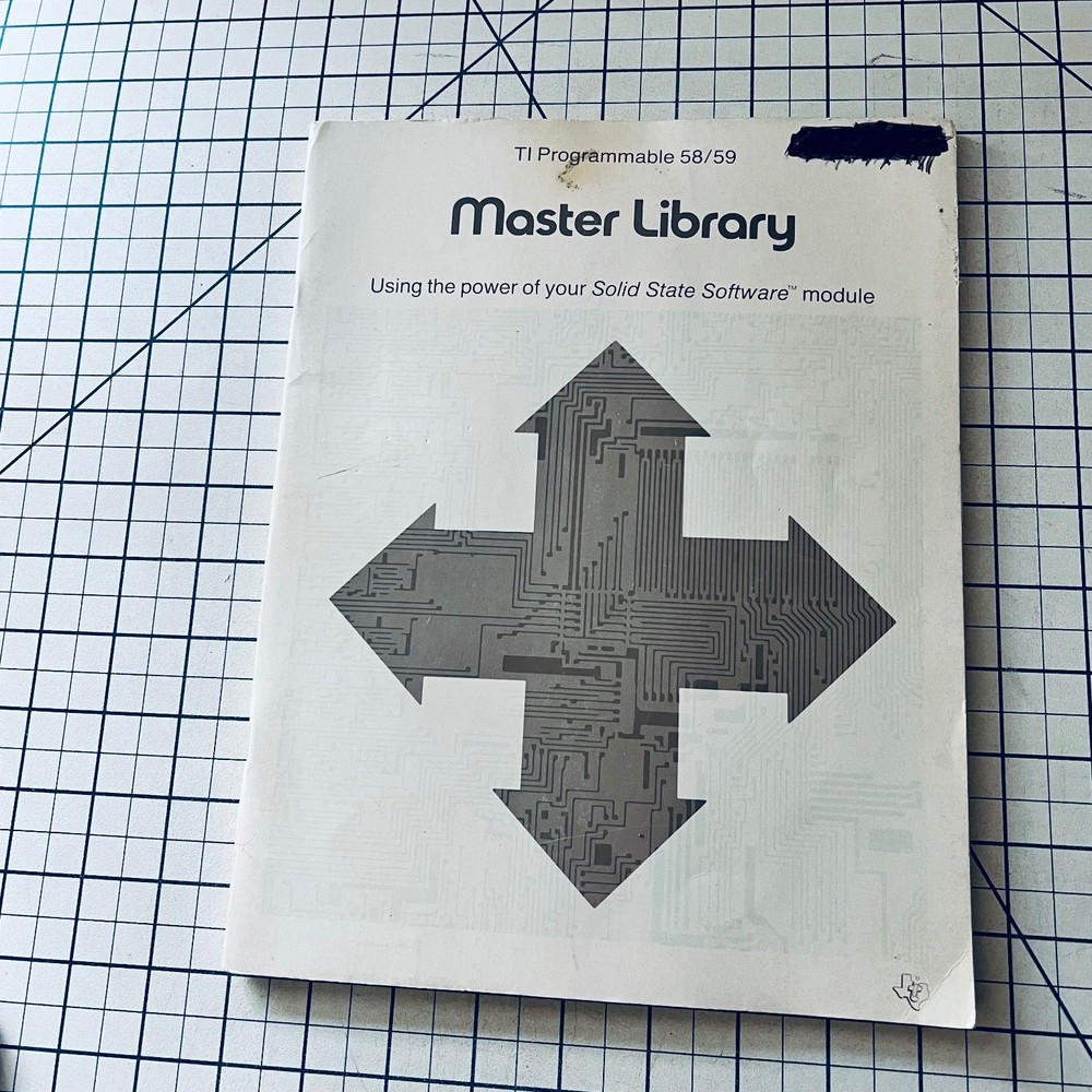TI Programmable 58/59 Master Library Manual 1977 Vintage Calculator Software