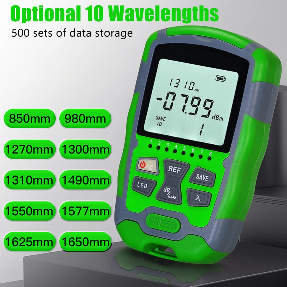 Optical Fiber Power Meter ‑70~+10dbm Digital Display Optic Cable Tester Tool