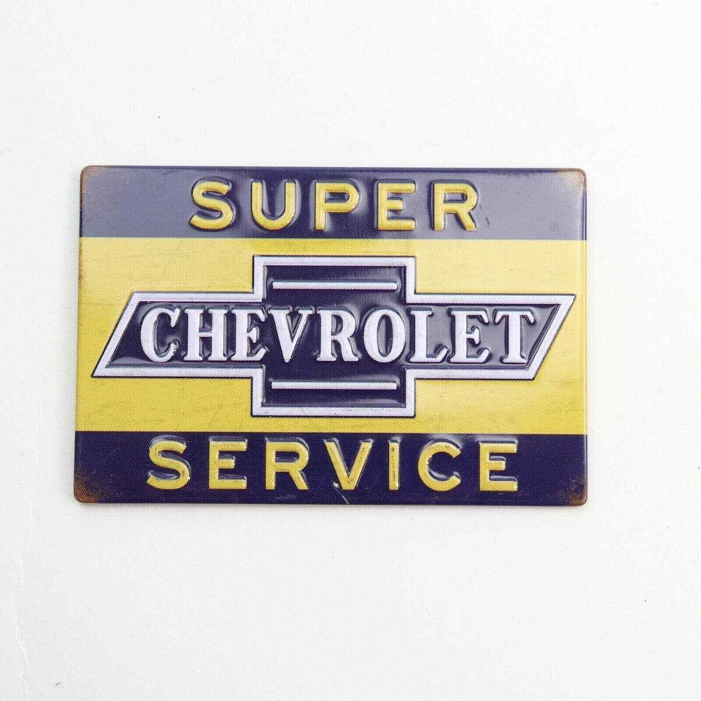 Chevrolet Super Service Embossed Tin Magnet