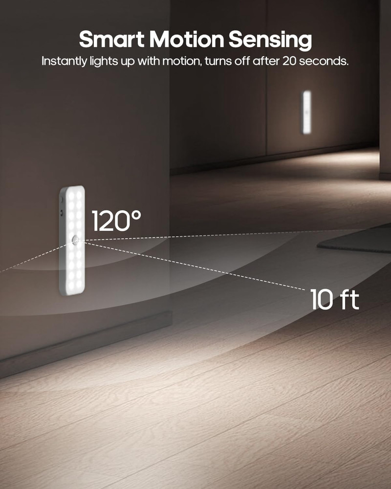Dimmable LED Under Cabinet Lights with Motion Sensor and Remote Control