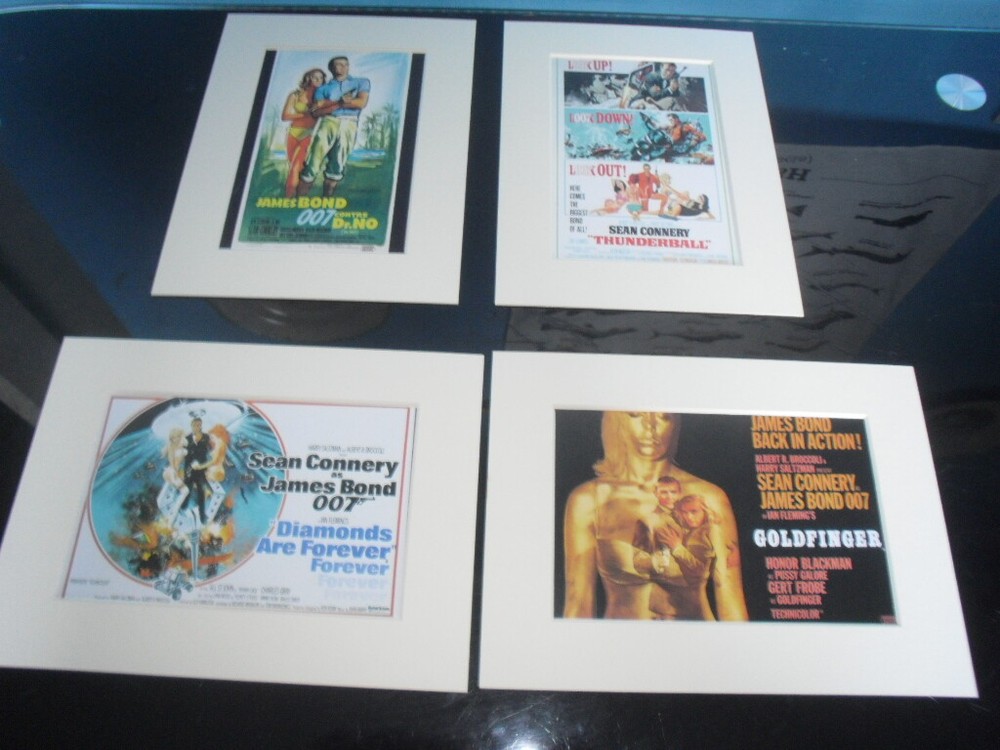 7 Mounted James Bond Prints