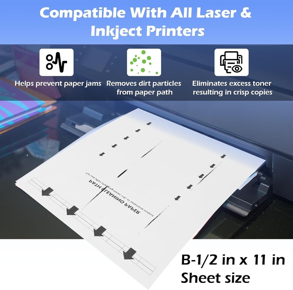 Printer Cleaning Sheets, Letter Size, 15-Pack for Laser & Inkjet