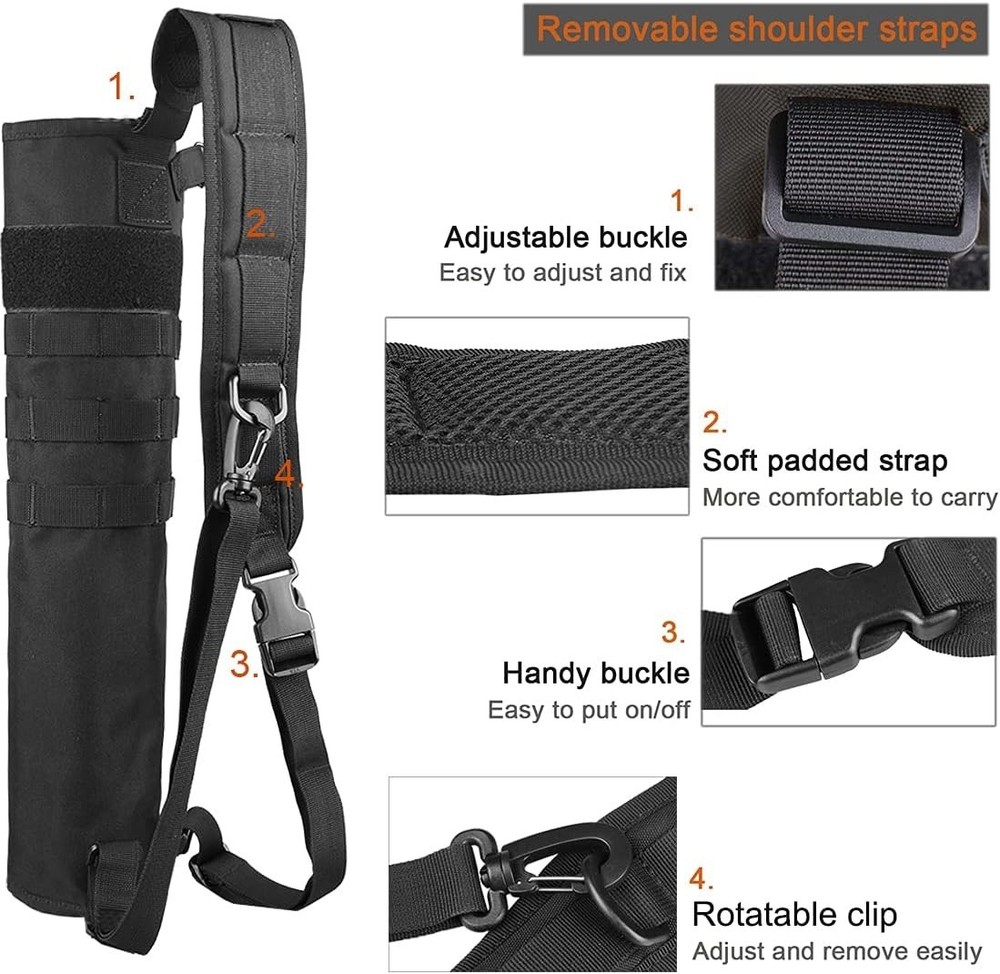Durable Polyester Arrow Quiver with Adjustable Strap - Modern Shooting Accessory