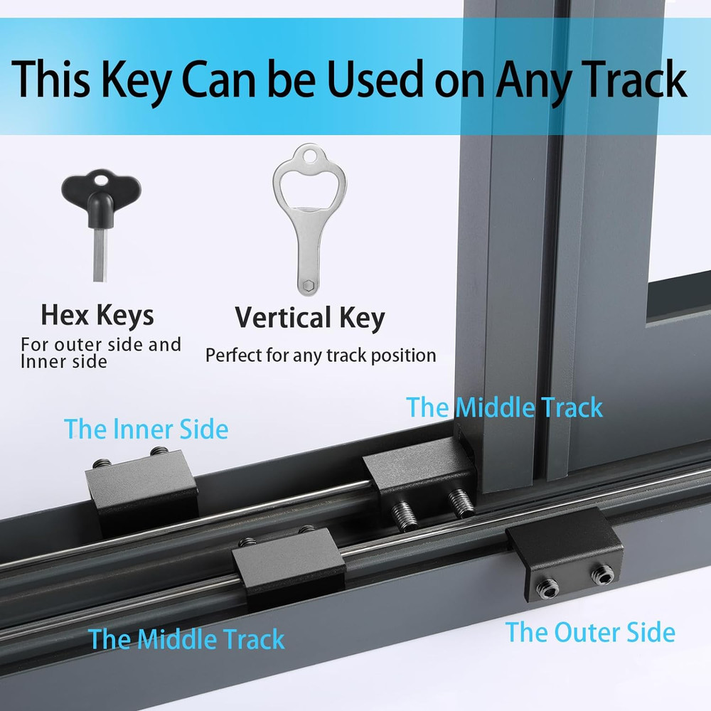 ZRFCXE Window Locks,4 Pack Sliding Window Locks with Key for Vertical & Horizont