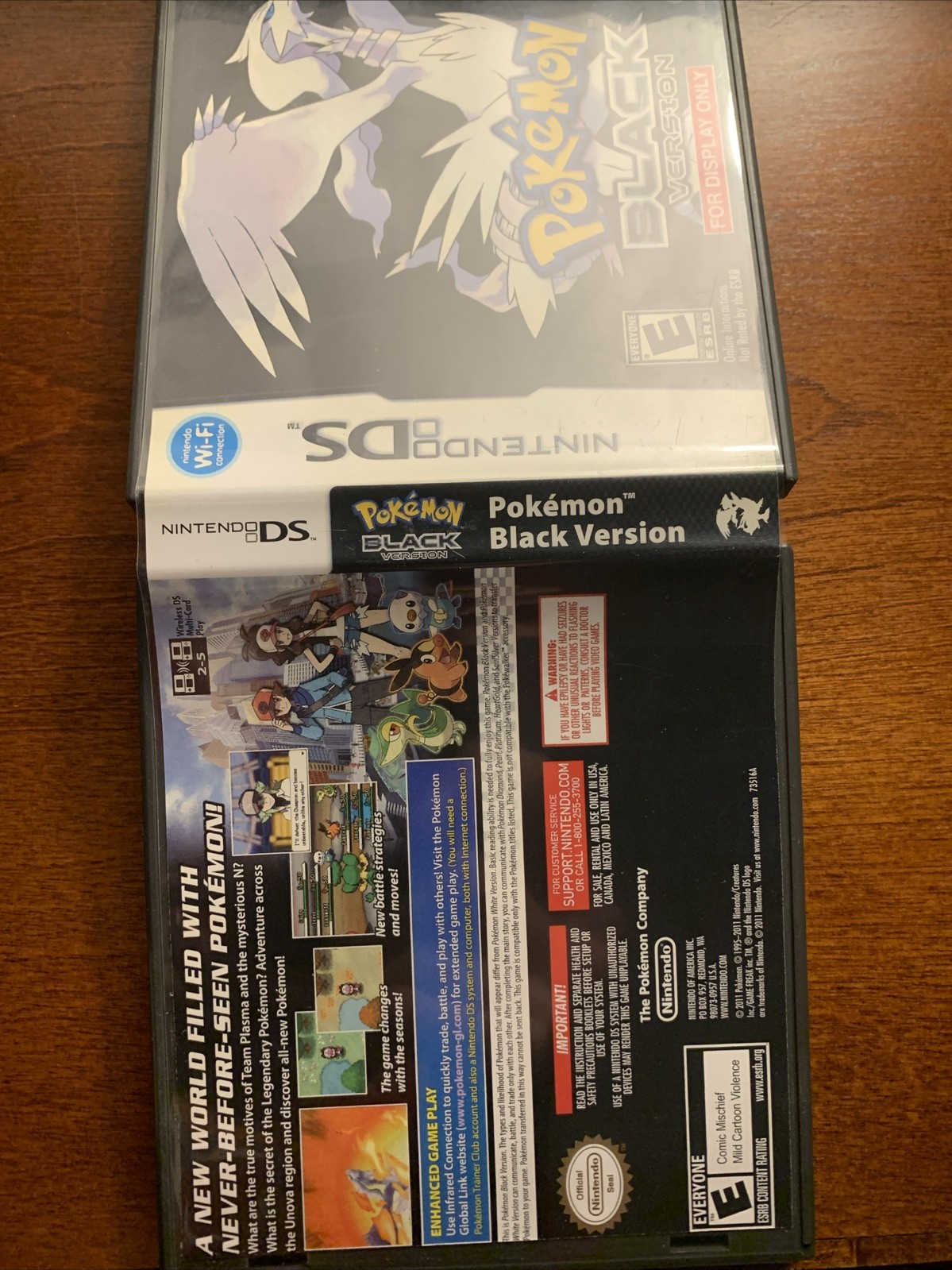 Pokemon Black Version Nintendo DS Replacement Case ONLY No Game - For Display