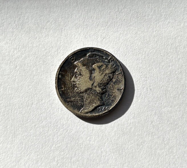 1940 P Mercury Dime, Nice toning