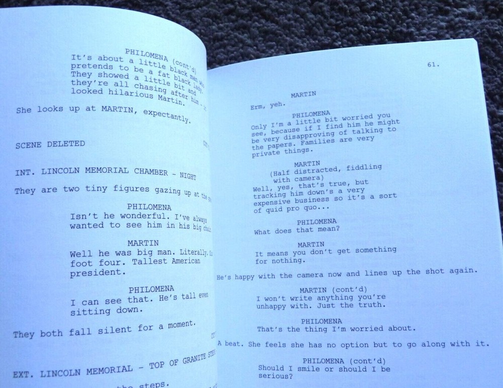 Based on True Story PHILOMENA Script Book FYC For Your Consideration SCREENPLAY