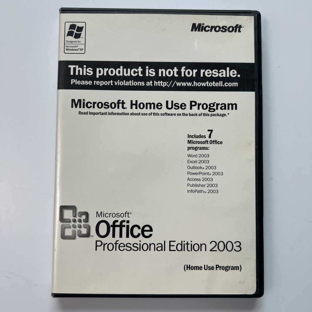 Microsoft Office Professional Edition 2003 - Home Use Program - with Product Key