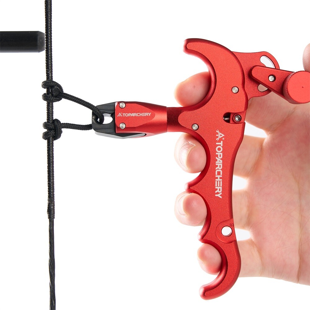 360° Rotate Archery Adjustable 4 Finger Compound Bow Release Aid Thumb Release