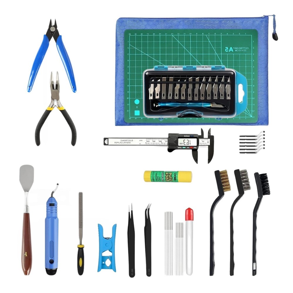 45PCS 3D Printer Tool Kit with Deburring Tool Digital Caliper Knife Set Tube