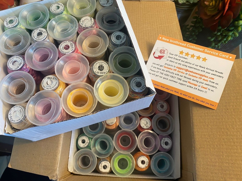 NEW Brothread Embroidery Machine Thread Kit 50 Colors Spools 500M Each