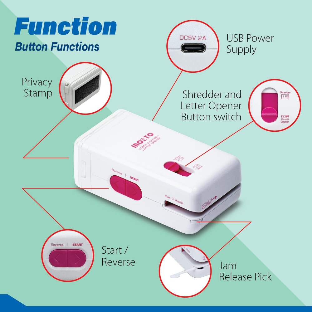 Three-in-Handheld Shredder for Home and Office - Multi-Functional Device with...