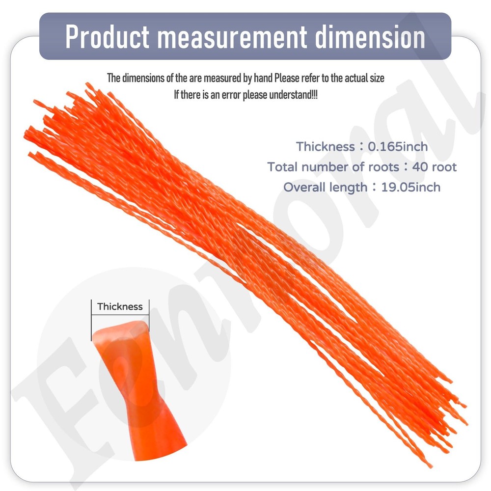 40-Pack 21.25" Line x .155-Inch String Trimmer Compatible with orange