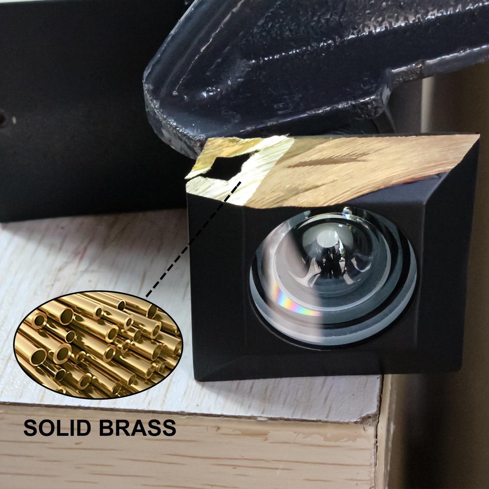 Solid Brass Square HD 220 Degree Door Viewer Peephole with 28mm Drill Bit and...