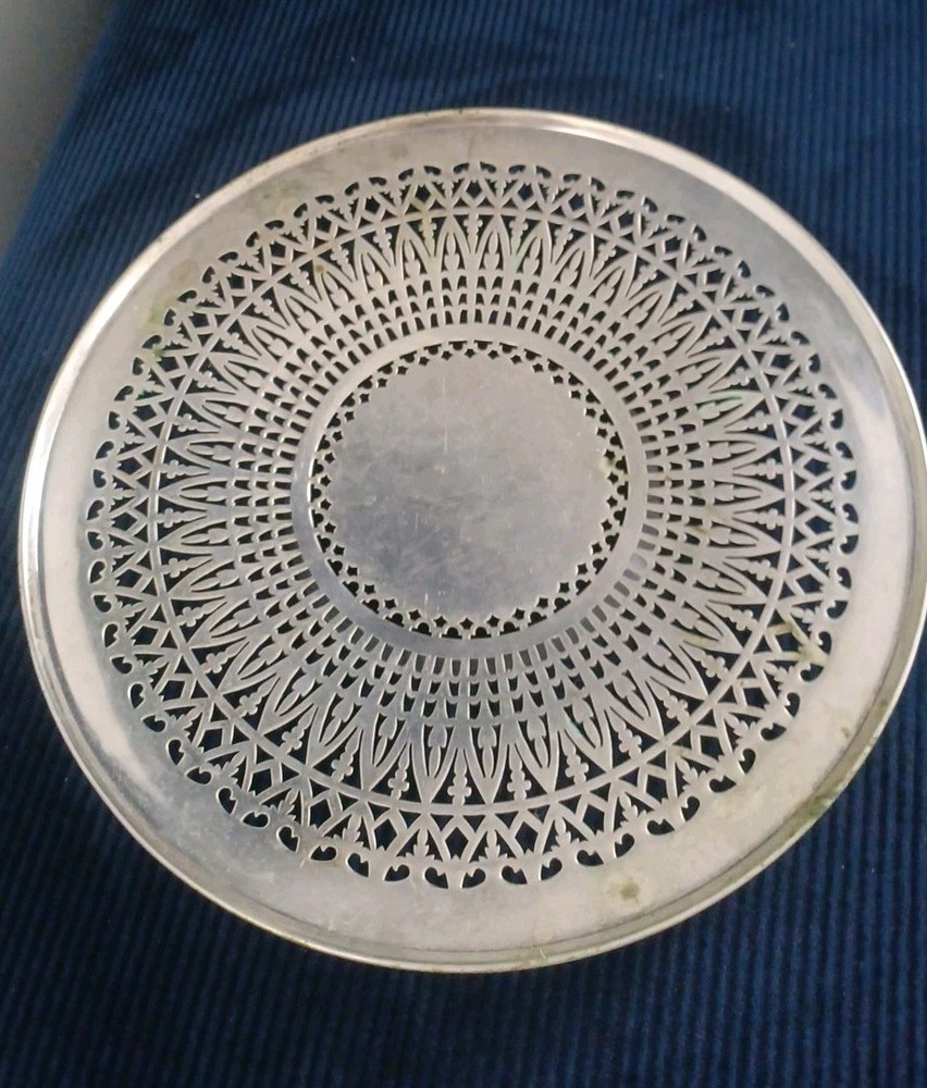 Sheffield 9.75" Silver Plated Pedestal Platetray Dish Vtg