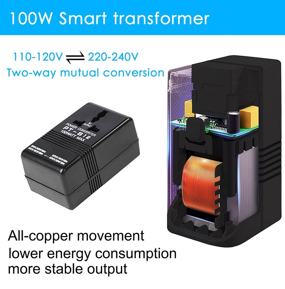 Voltage Converter 110V to 220V Step-Up & Step-Down Power Two-Way Conversion V...