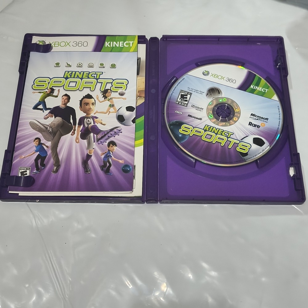 Xbox 360 Kinect Sensor Bar + 2 Games Bundle-Kinect Sports 1 & 2-Tested