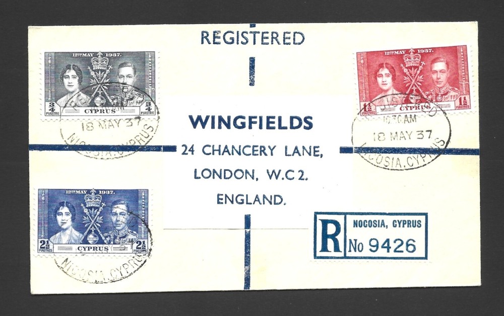 Cyprus 1937 Coronation cover. ref A744
