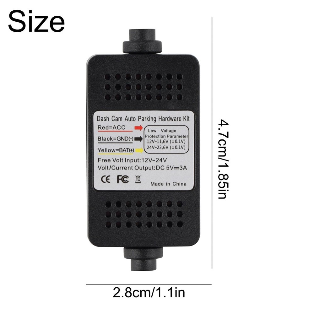 12-24V to 5V 3A Type-C Step-down Cable Suitable Fits Type-c Interface Recorders~