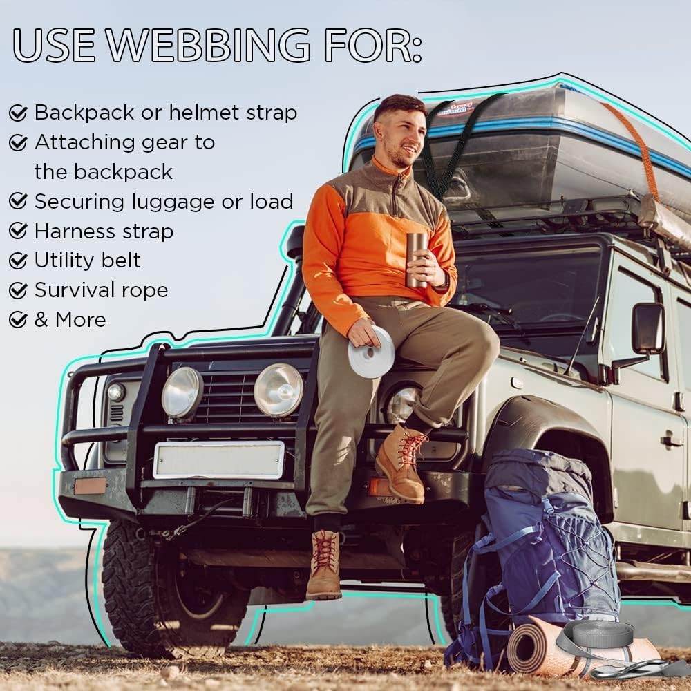 Customized 2" Heavy Duty Webbing: 25 Yards Black Polypropylene for Every Project