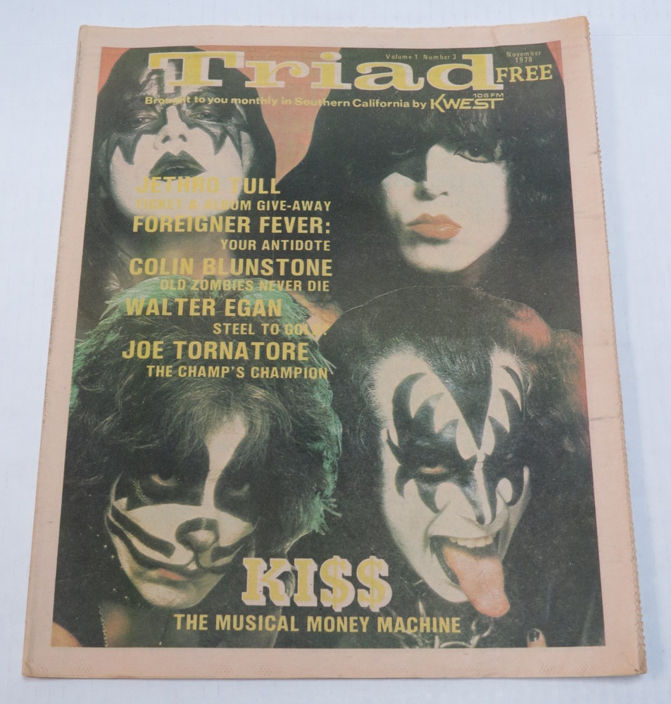 KISS VINTAGE NOVEMBER 1978 LOCAL NEWSPAPER FROM KWEST 106FM CALIFORNIA RADIO