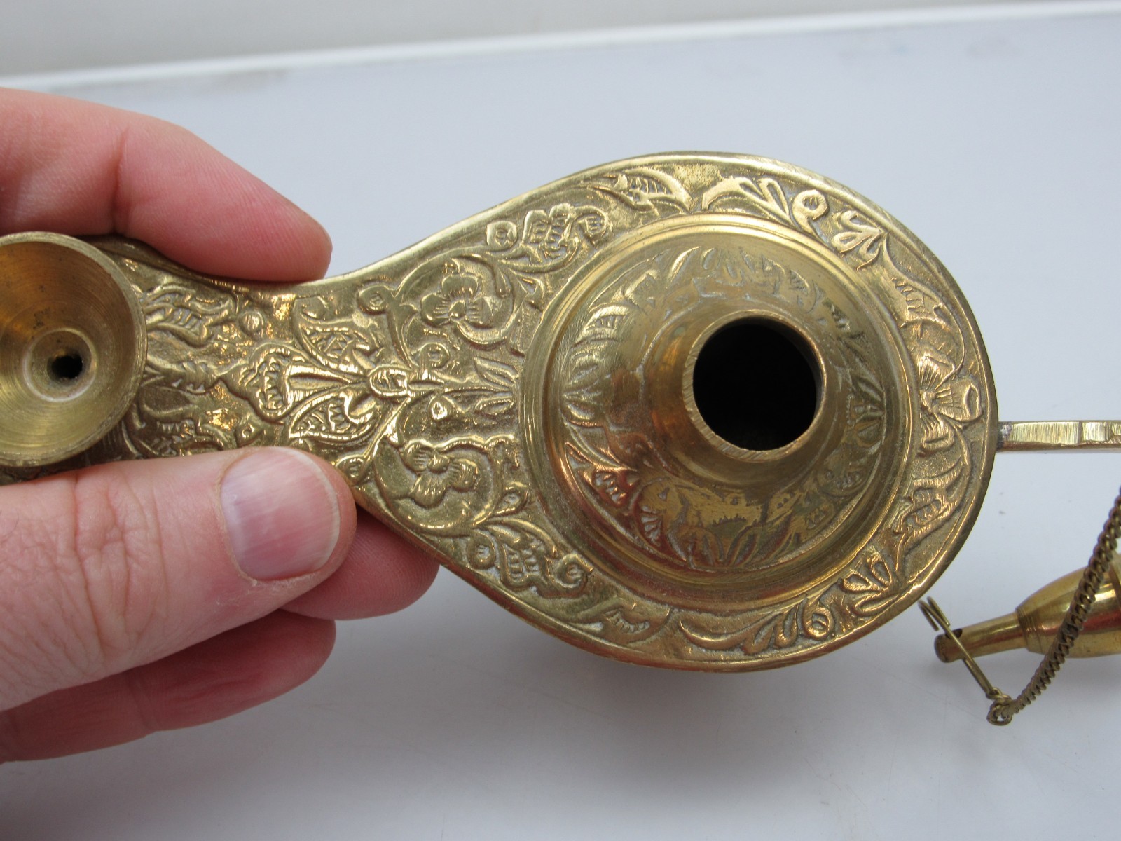 Vintage Brass Aladdin Genie Oil Lamp Incense Burner