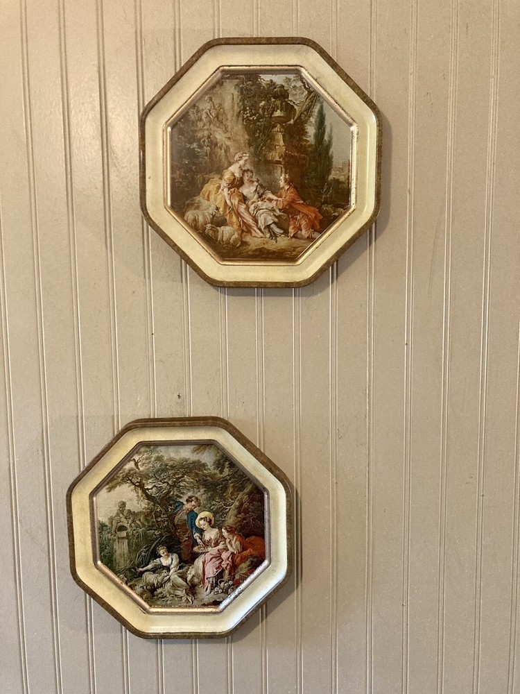 Vintage Wall Decor Pair Tin Sunshine Biscuits Lids