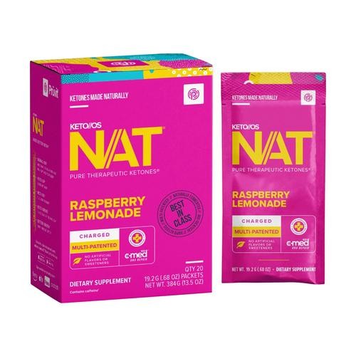 PRUVIT Ketones NAT 20 Packets Charged RASPBERRY LIMONADE