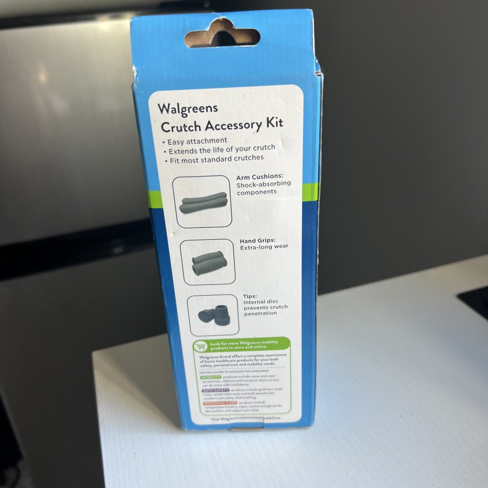 Walgreens Crutch Accessory Kit Gray New !