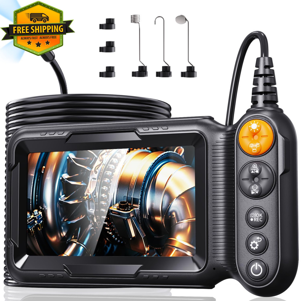 5M Dual Lens Endoscope Camera 5" Screen IP67 Waterproof Borescope
