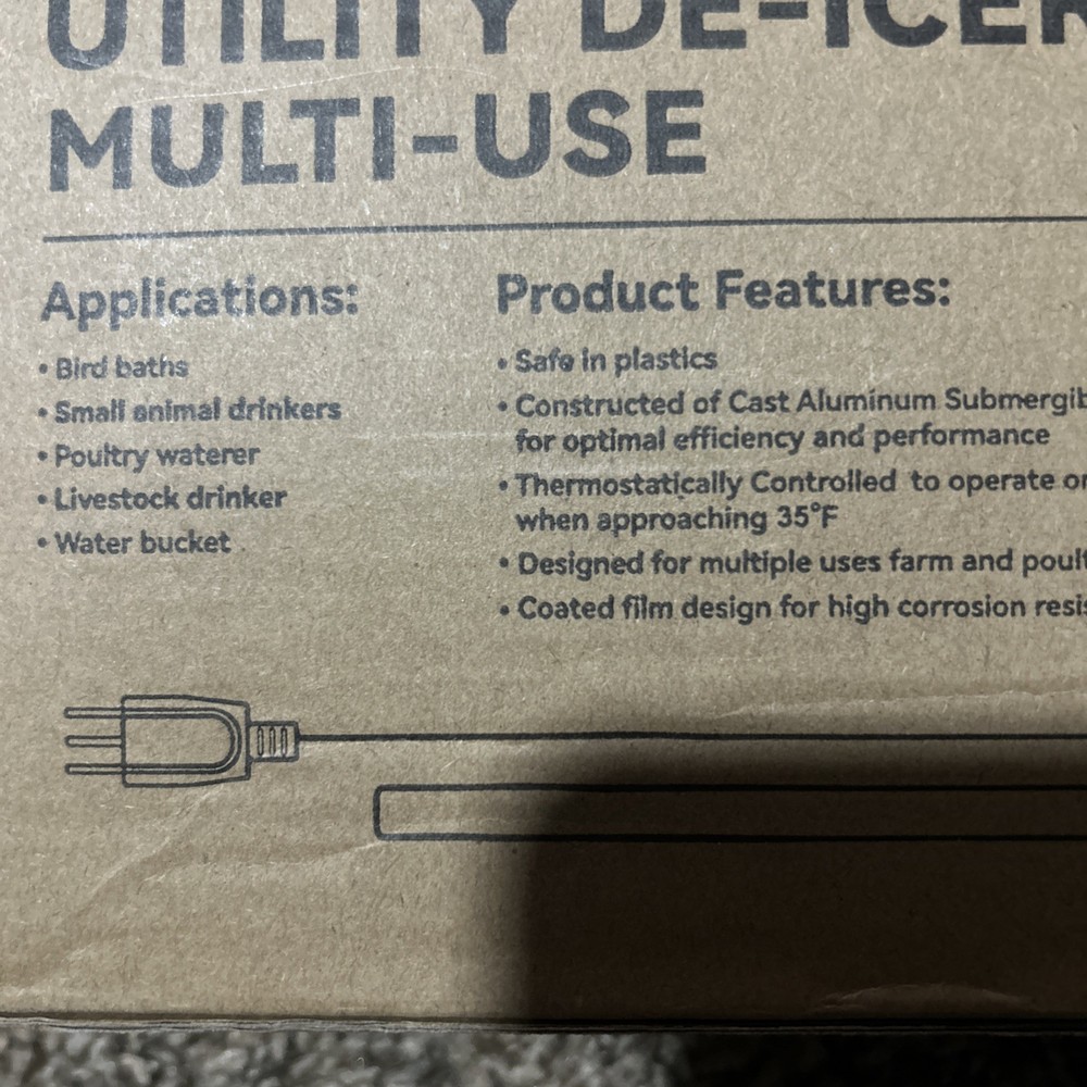 Utility De Icer Multi Use For Poultry, Livestock,etc