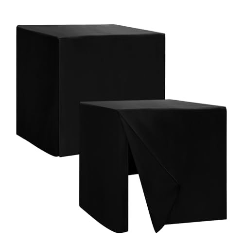 2 Pack Square Fitted Table Covers - 34 x 34 34 Square| 2 Pack Versatile Black