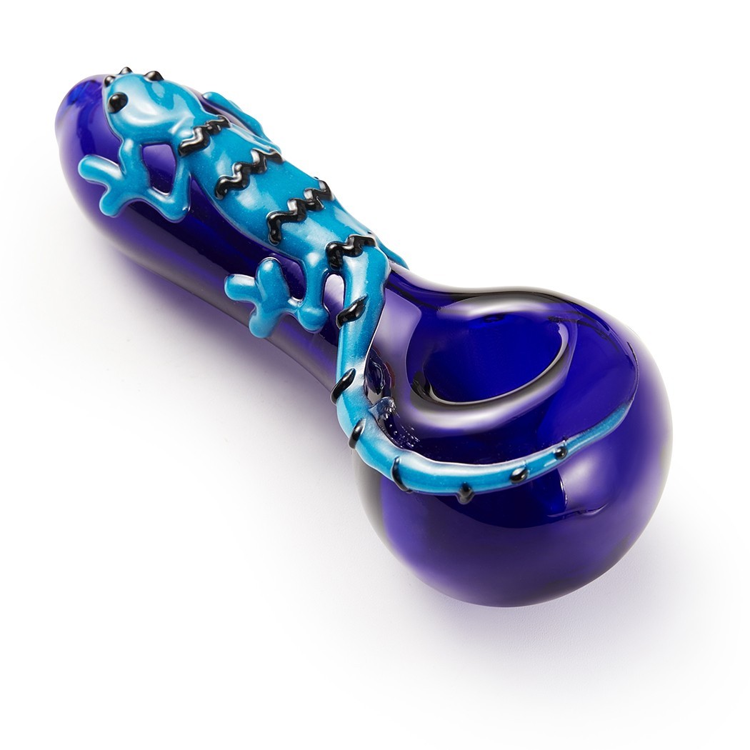 4" Lizard Style Tobacco Smoking Glass Pipe Collectible Handmade Pipes with Box