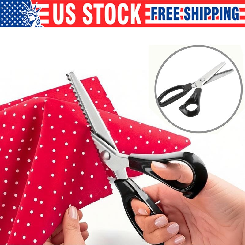 Pinking Shears for Fabric Cutting, 9 Inch Zig Zag Scissors, Professional Sewing