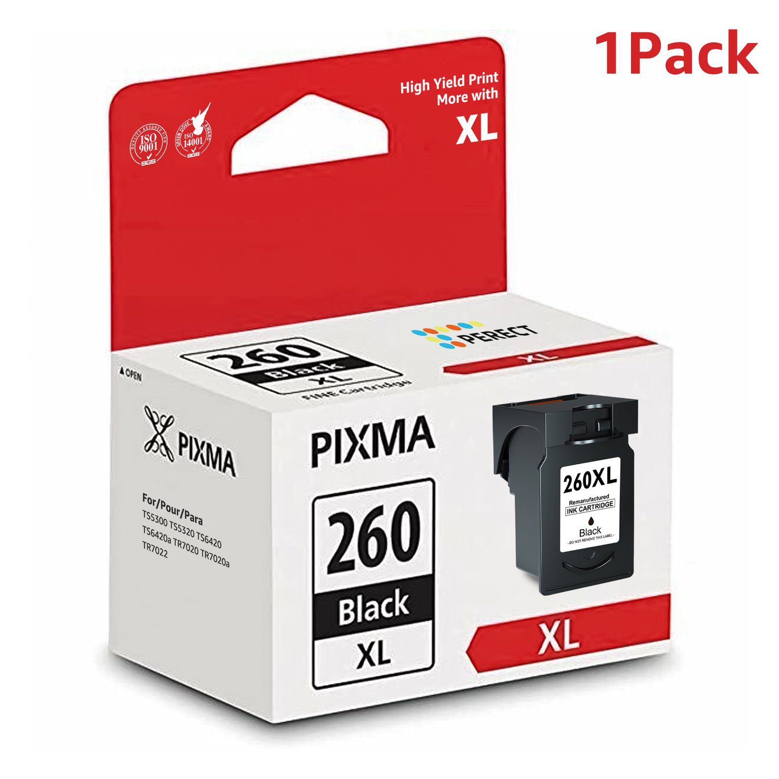 PG-260XL CL-261XL Ink Cartridges For Canon 260 261 Pixma TS6420a TR7020 TR7022a