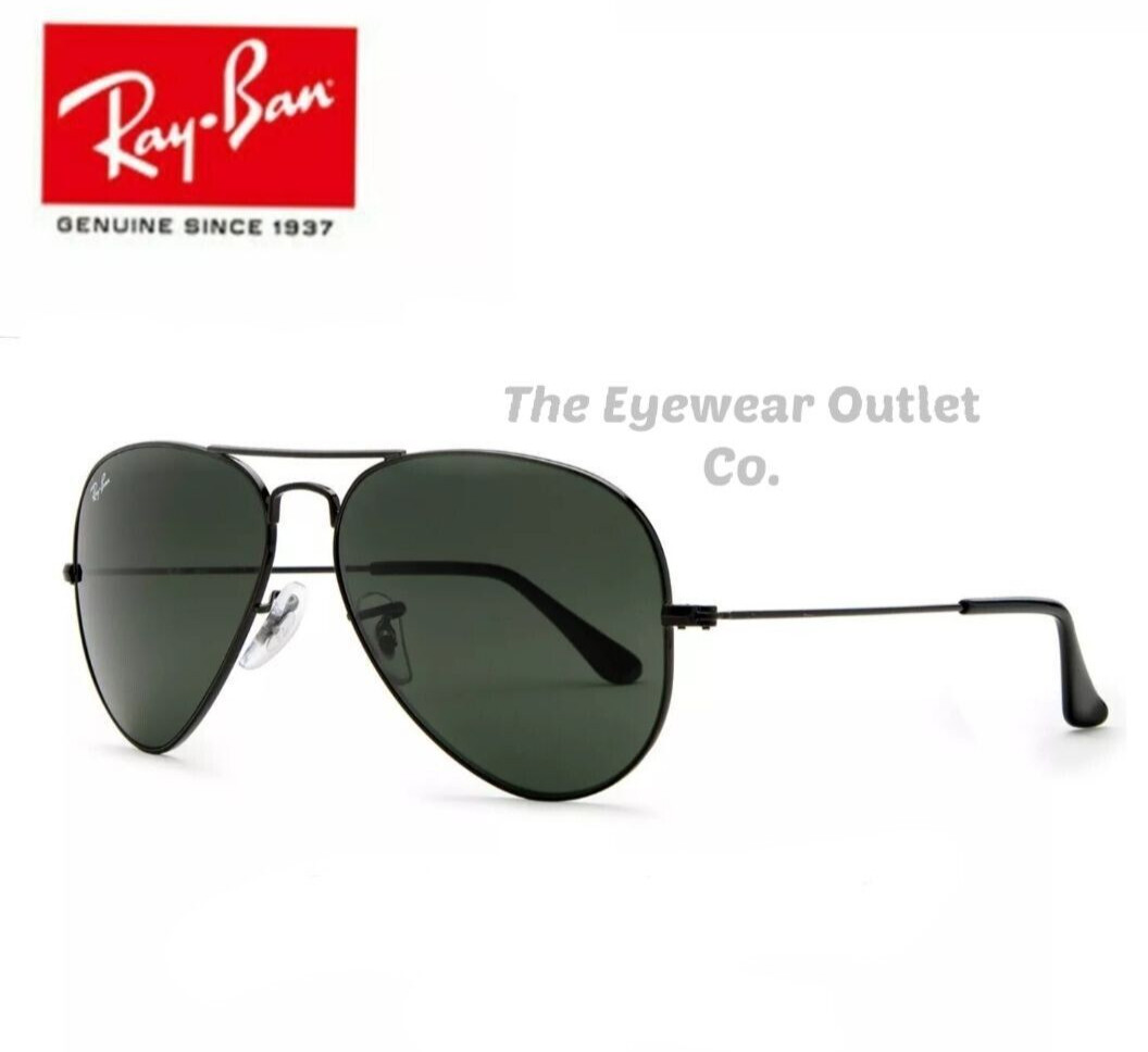 Store Display Rayban Aviator Black RB3025 Standard 58mm Large 62mm Men / Women