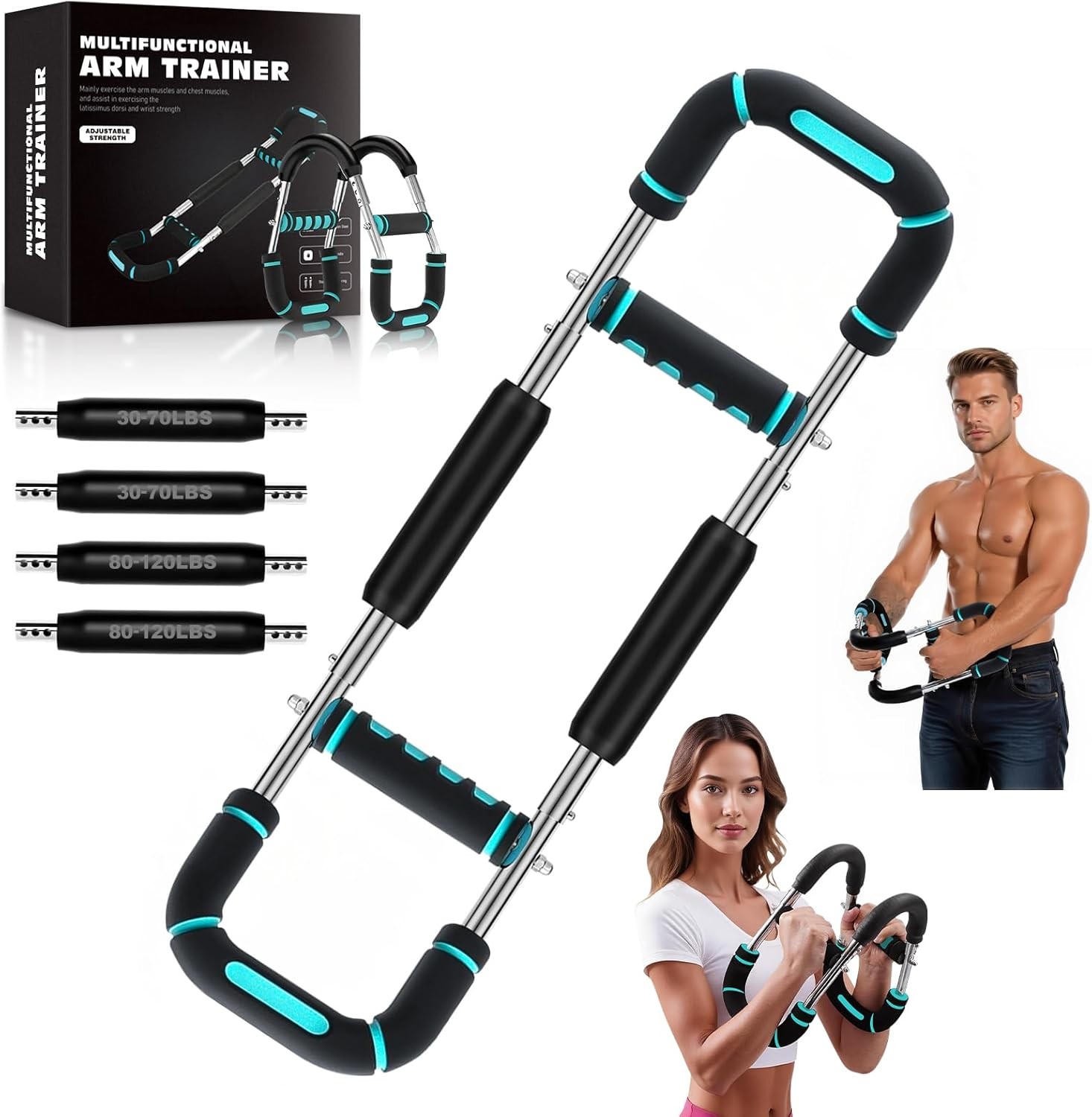 Adjustable Resistance Power Twister Bar for Arm and Chest Workouts