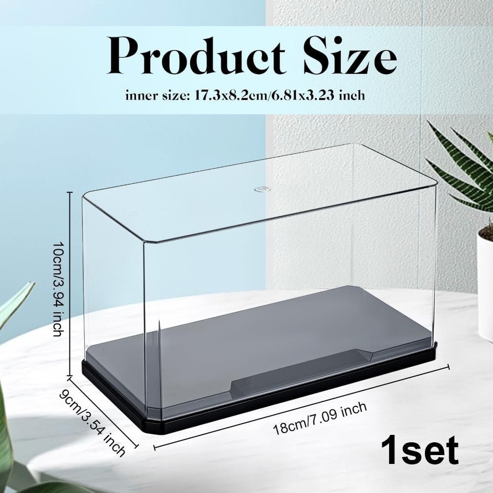 Clear Plastic Display Case 7x3.5x4 Inch Display Stand Box Self-Assembl Displa...