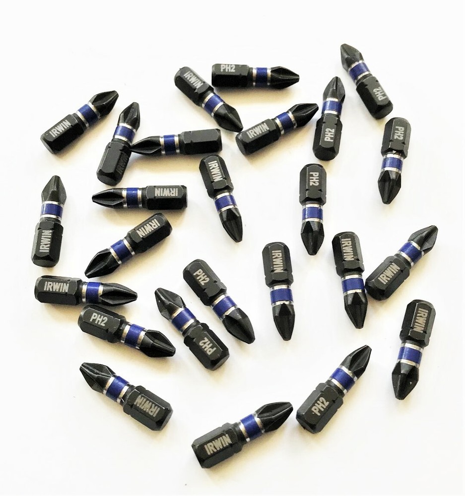 100 IRWIN #2 PHILLIPS 1" IMPACT SCREW DRIVER BITS DRILL INSERT TIPS PH2 1837330