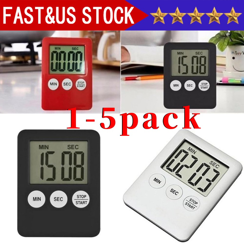 Large LCD Digital Kitchen Cooking Timer Count-Down Up Clock Loud Alarm Magnetic