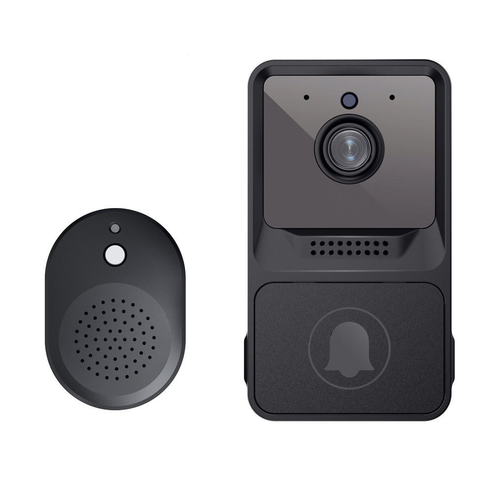 Black Smart Wireless WiFi Video Doorbell Door Ring Intercom Security Camera Bell
