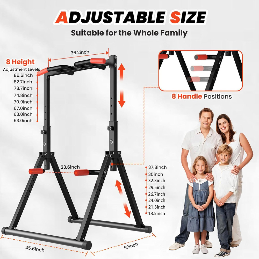 Power Tower Pull up Bar Free Standing, Adjustable Foldable Pull up Station, Home