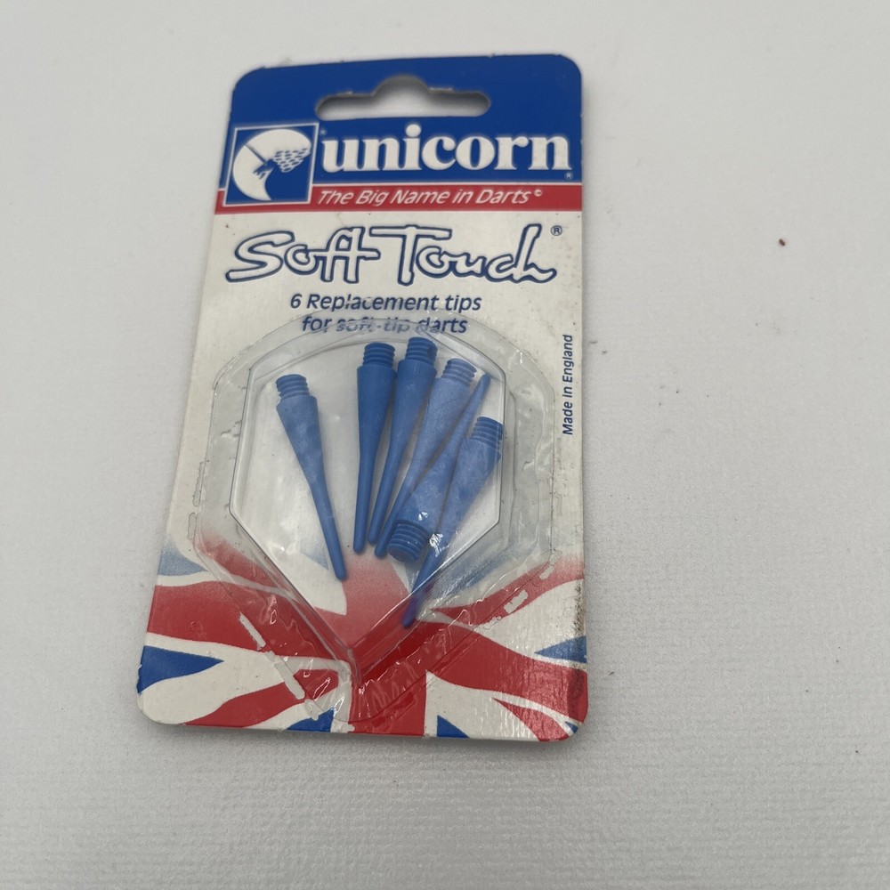 NEW Unicorn Soft Touch 6pc Replacement Tips For Soft Tip Darts Blue