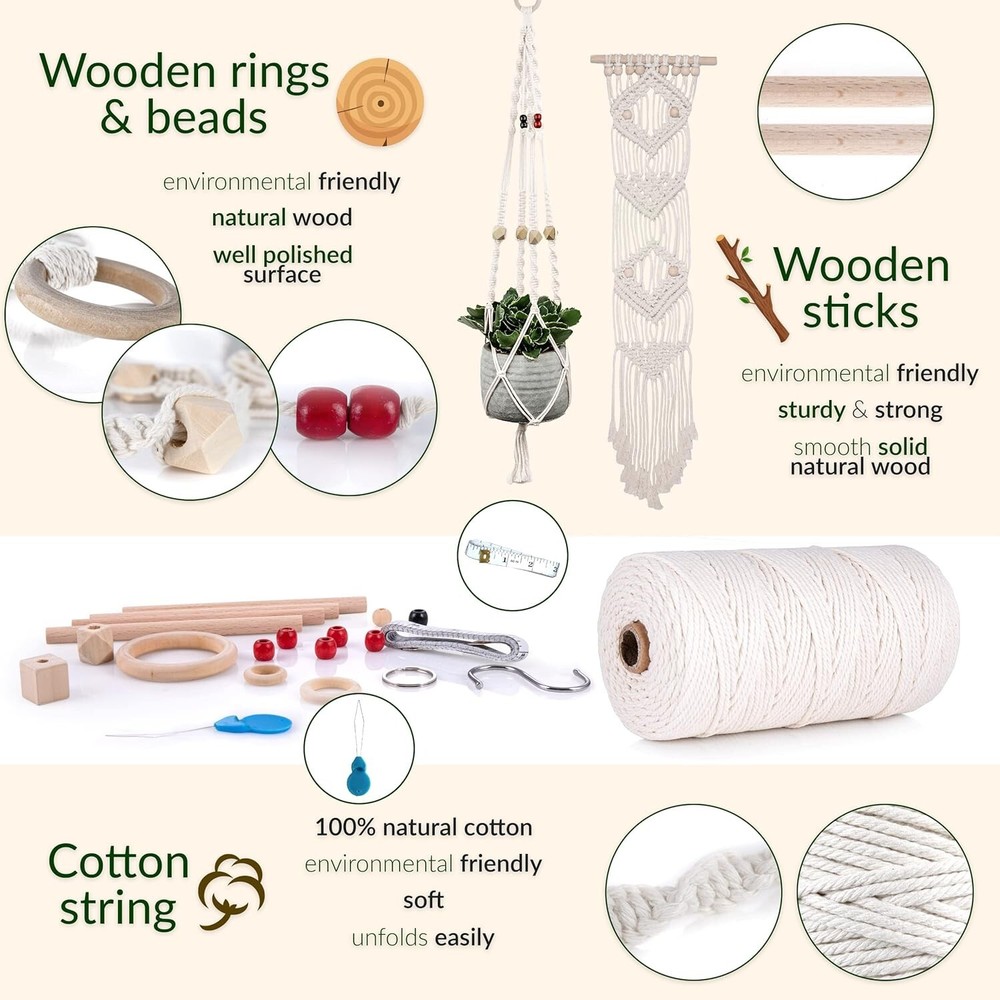 MIGO Creates Macrame Kit for Beginners 126 Macrame Supplies and 7 Projects EBook