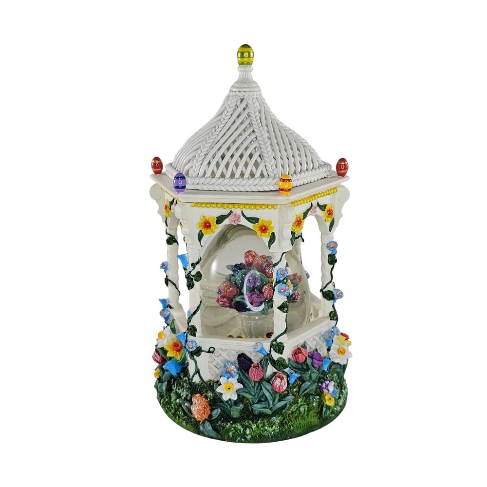 Christopher Radko Mini Gazebo Glitterglobe With Box Easter Eggs Snowglobe