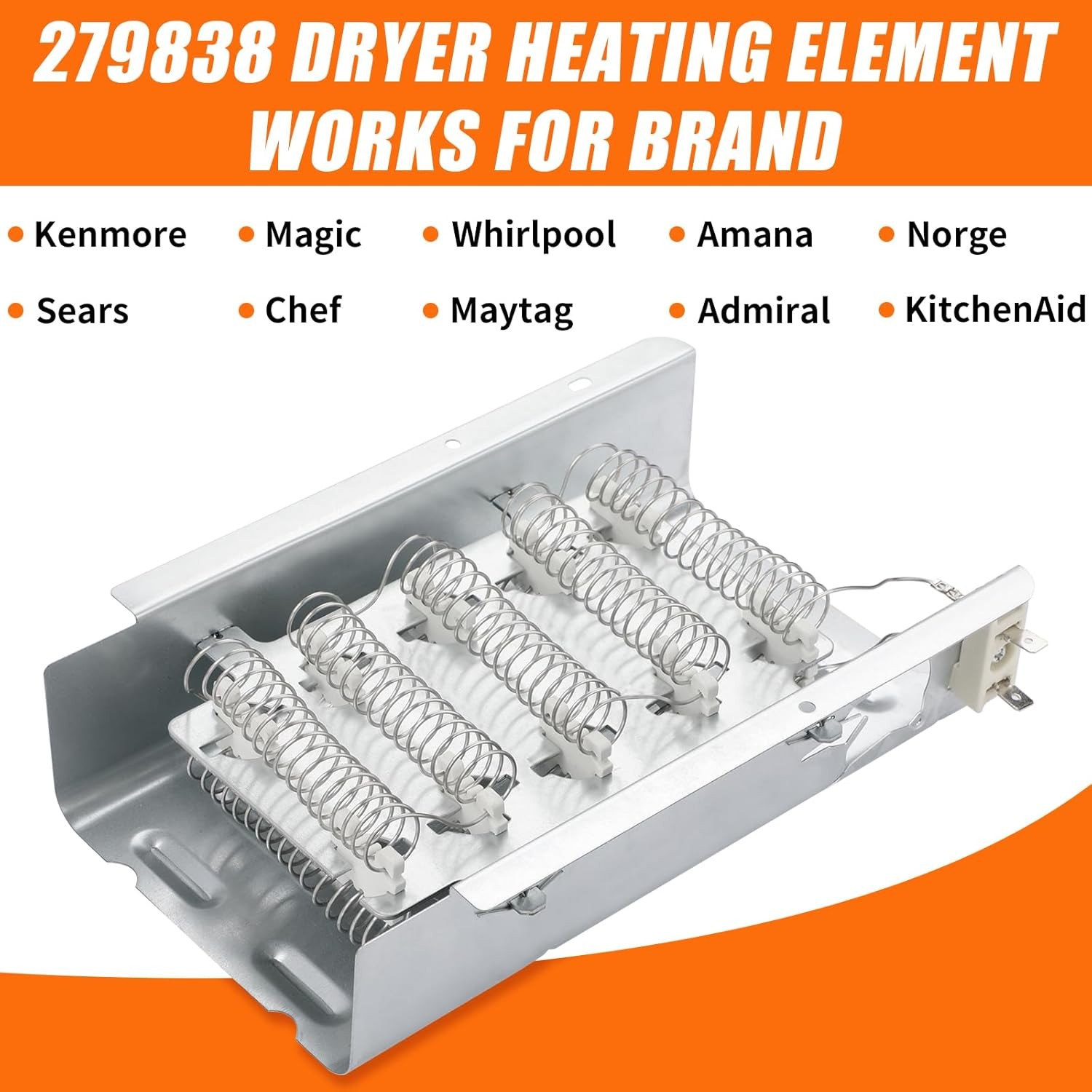 279838 Dryer Heating Element Assembly,Replacement for Whirlpool & Kenmore Dryers