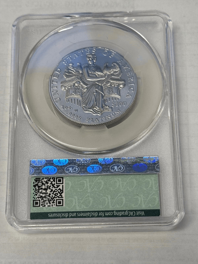 2006 W $100 Burnished Platinum Eagle CACG MS 70